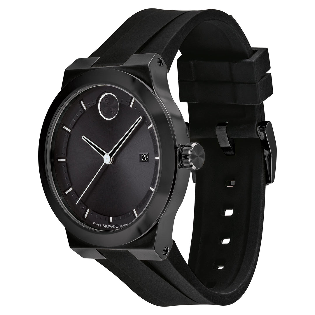 Movado Silicone Black Dial Men's Swiss Made Watch - 3600849