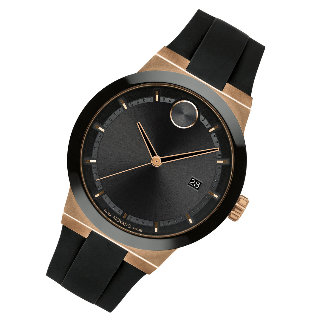 Movado Black Silicone Men's Watch Swiss Made - 3600851