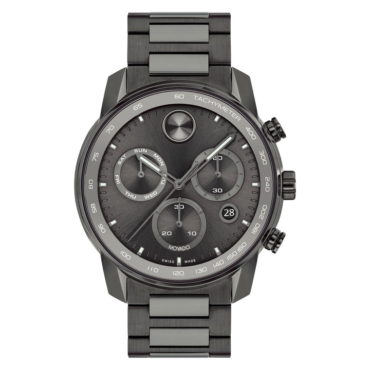 Movado Gunmetal Steel Gunmetal Dial Swiss Chronograph Men's Watch - 3600867