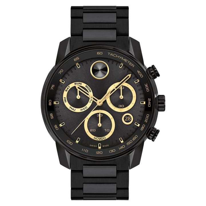 Movado Black Steel Swiss Made Chronograph Men's Watch - 3600906