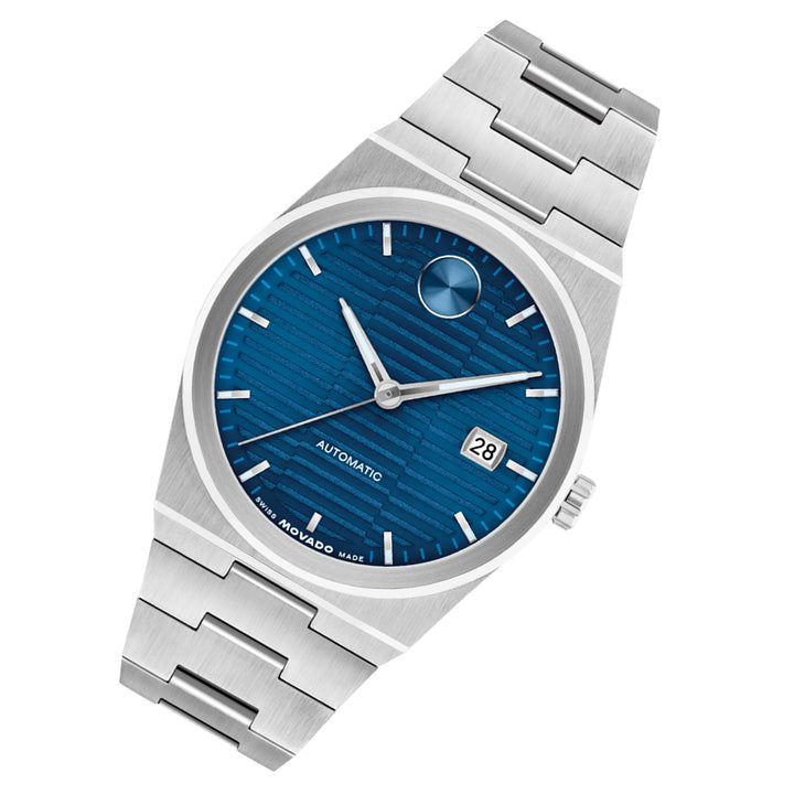 Movado Stainless Steel Blue Dial Automatic Men's Swiss Made Watch - 3600940