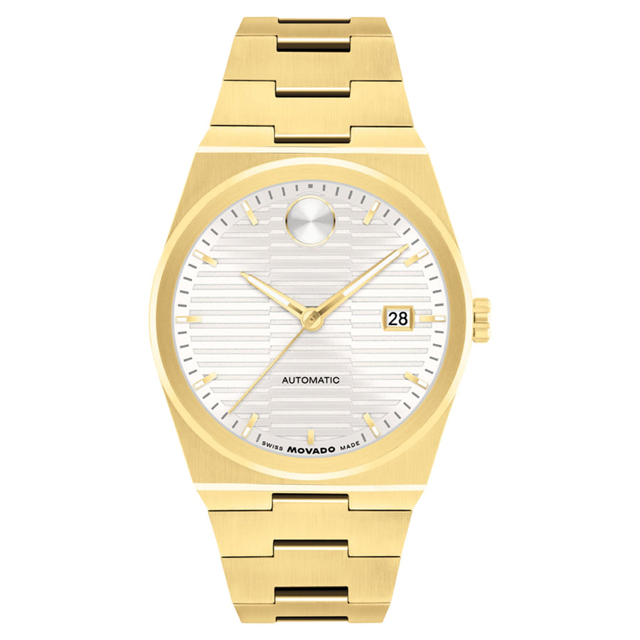 3600943 Movado Gold Steel White Dial Automatic Men's Swiss Made Watch - 360094