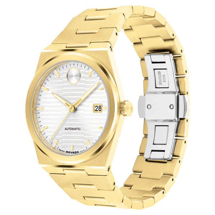 Movado Gold Steel White Dial Automatic Men's Swiss Made Watch - 3600943