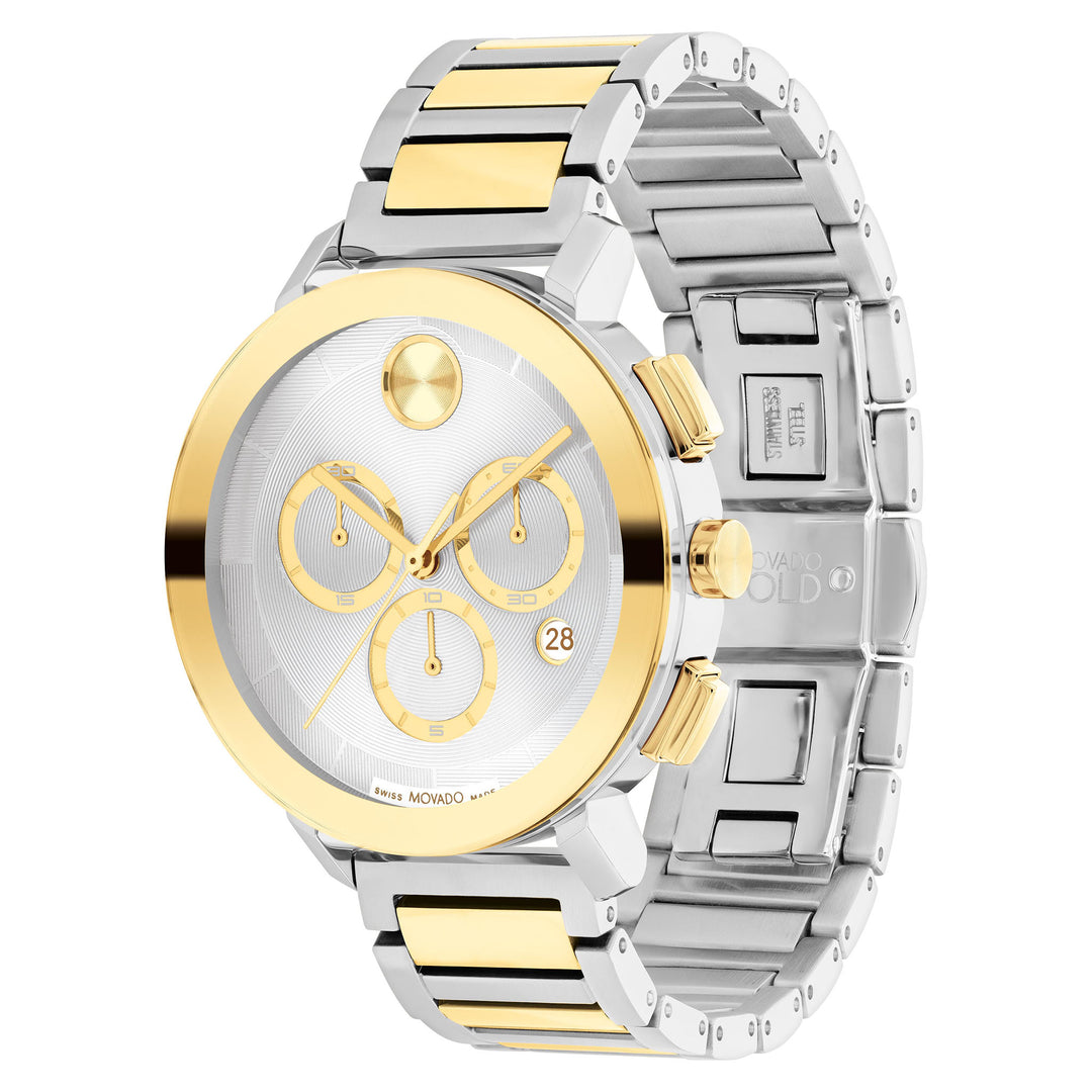 Movado Two-Tone Steel Silver Dial Chronograph Women's Swiss Made Watch - 3600968