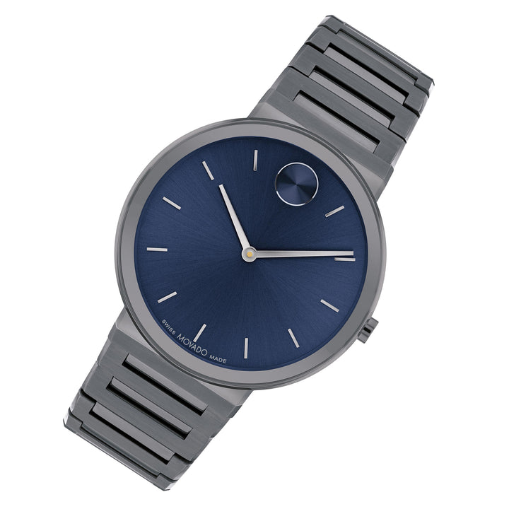 Movado Grey Steel Blue Dial Men's Swiss Made Watch - 3601076