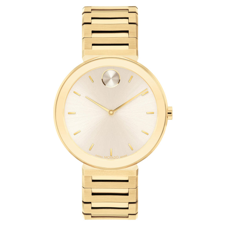 Movado Bold Ionic Plated Light Gold Steel Taupe Dial Swiss Women's Watch - 3601088