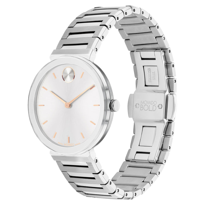 Movado Stainless Steel Silver Dial Women's Swiss Made Watch - 3601090