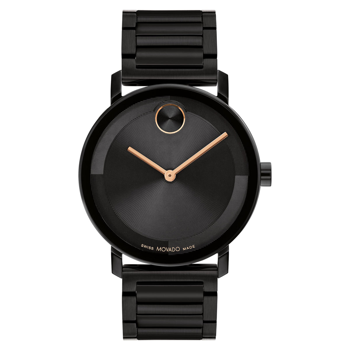 Movado Black Steel Men's Swiss Made Watch 3601112