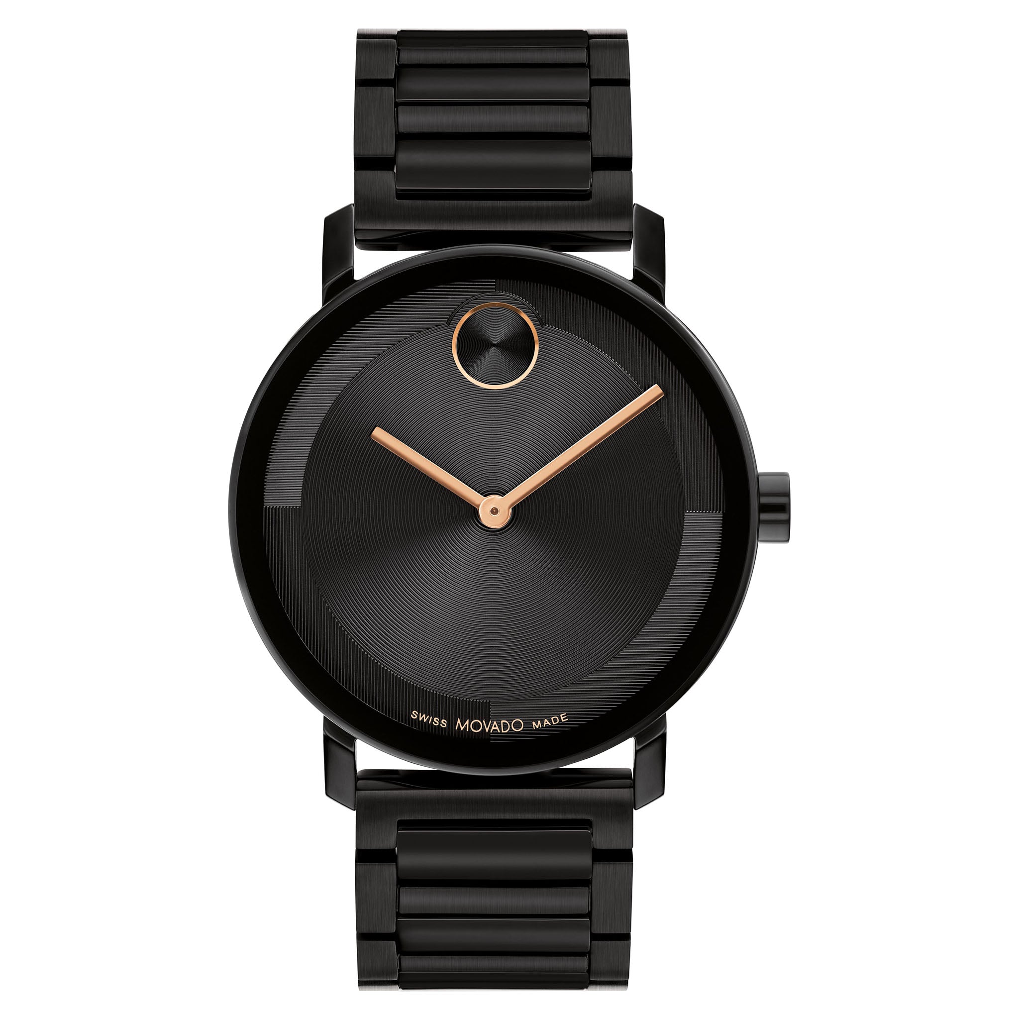 Movado Bold Ionic Plated Black Steel Black Dial Swiss Men's Watch - 3601112