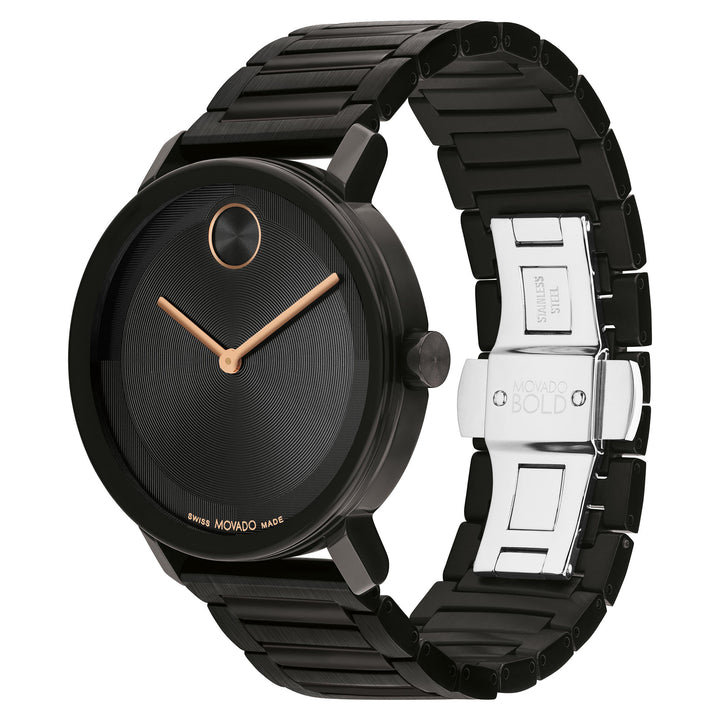 Movado Black Steel Men's Swiss Made Watch - 3601112