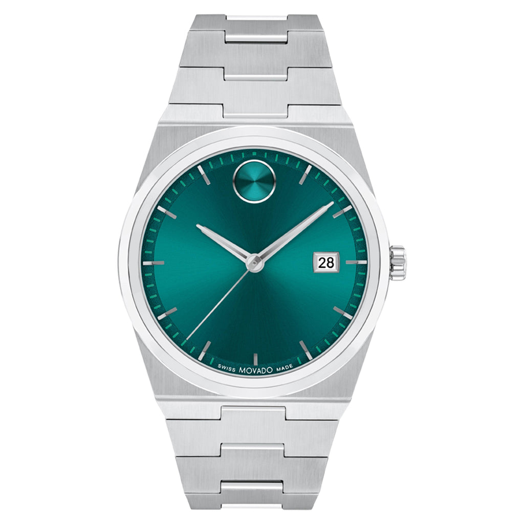 Movado Stainless Steel Green Dial Men's Swiss Made Watch - 3601222