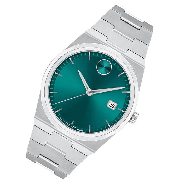 Movado Stainless Steel Green Dial Men's Swiss Made Watch - 3601222