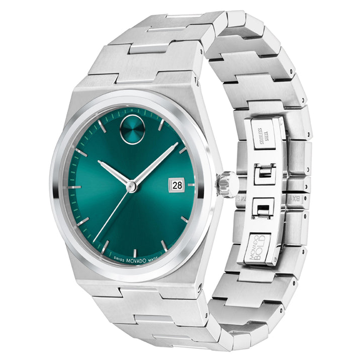 Movado Stainless Steel Green Dial Men's Swiss Made Watch - 3601222