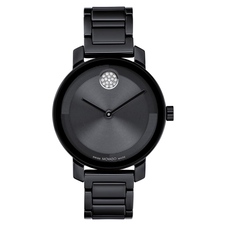 Movado Bold Black Ceramic Black Dial Swiss Women's Watch - 3601235