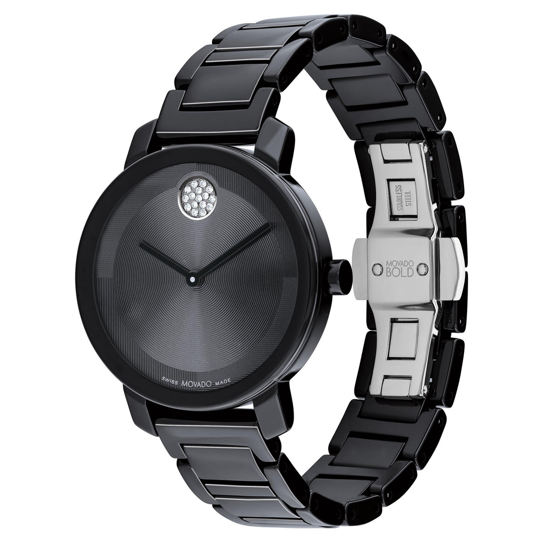 Movado Black Ceramic Women's Swiss Made Watch - 3601235