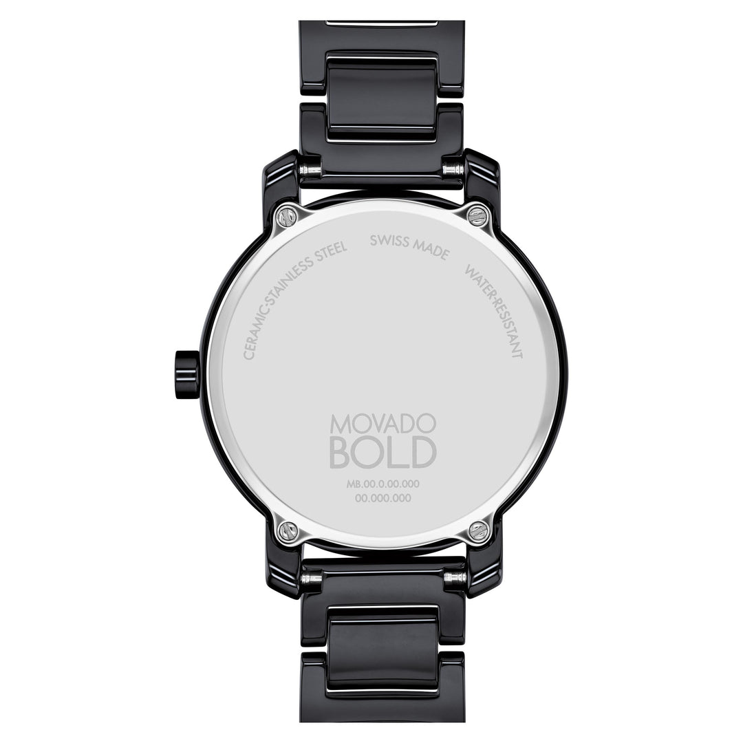 Movado Black Ceramic Women's Swiss Made Watch - 3601235