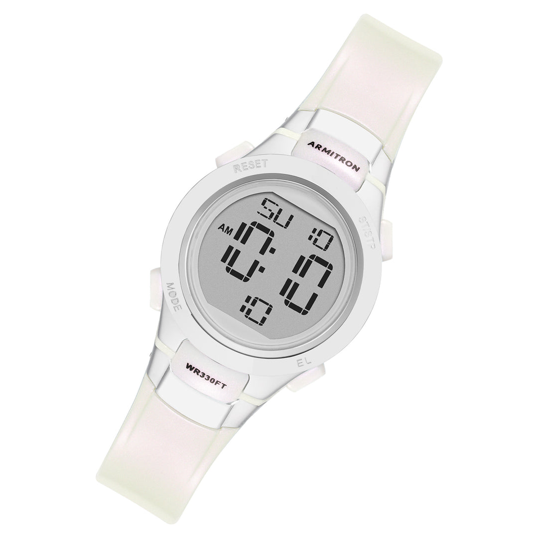 Armitron Pearl White Plastic Kids Digital Watch - 457012PWT