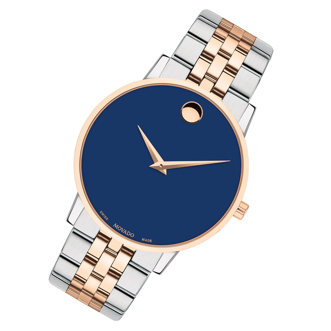 Movado Two-Tone Steel Blue Dial Men's Swiss Made Watch - 607267 – The ...