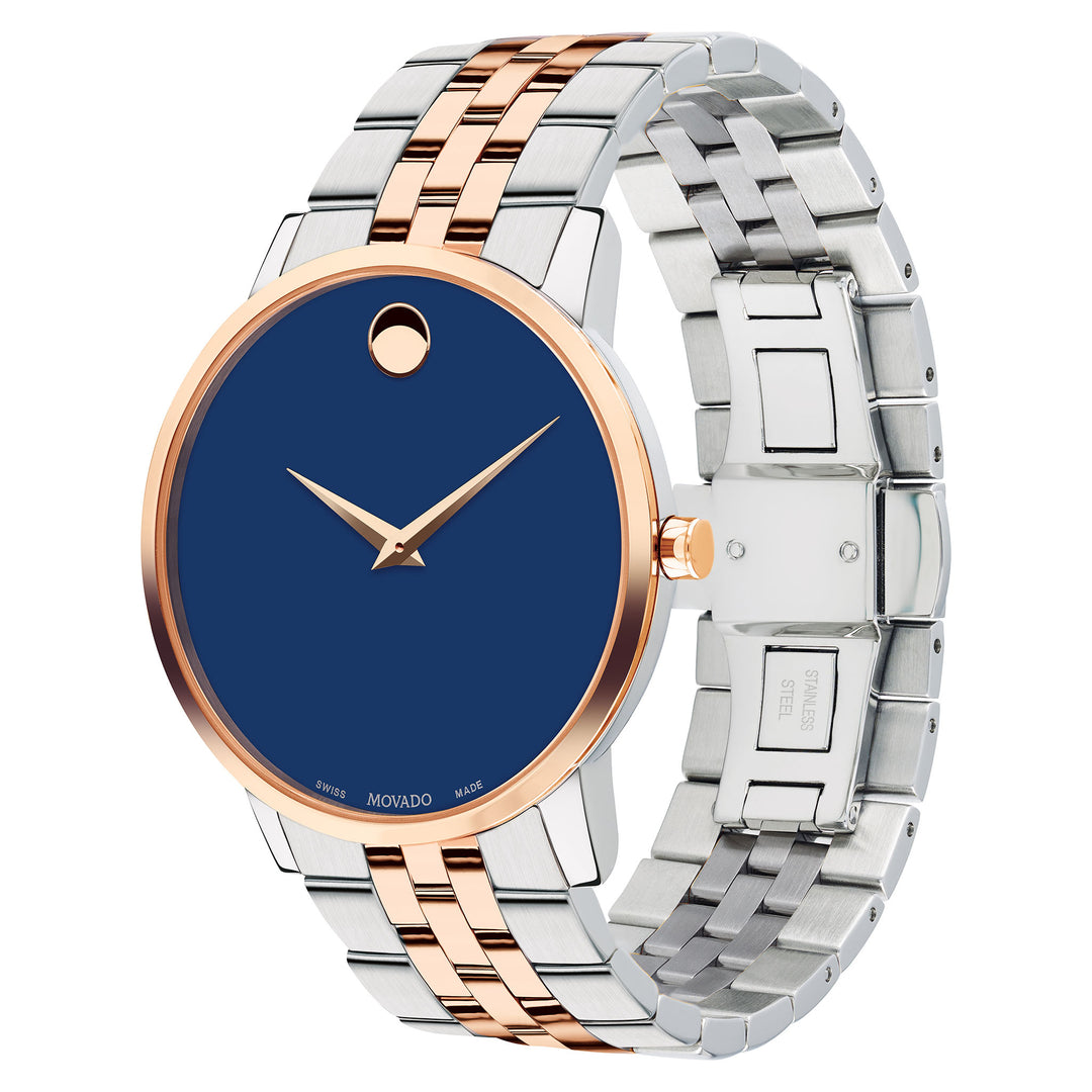 Movado Two-Tone Steel Blue Dial Men's Swiss Made Watch - 607267