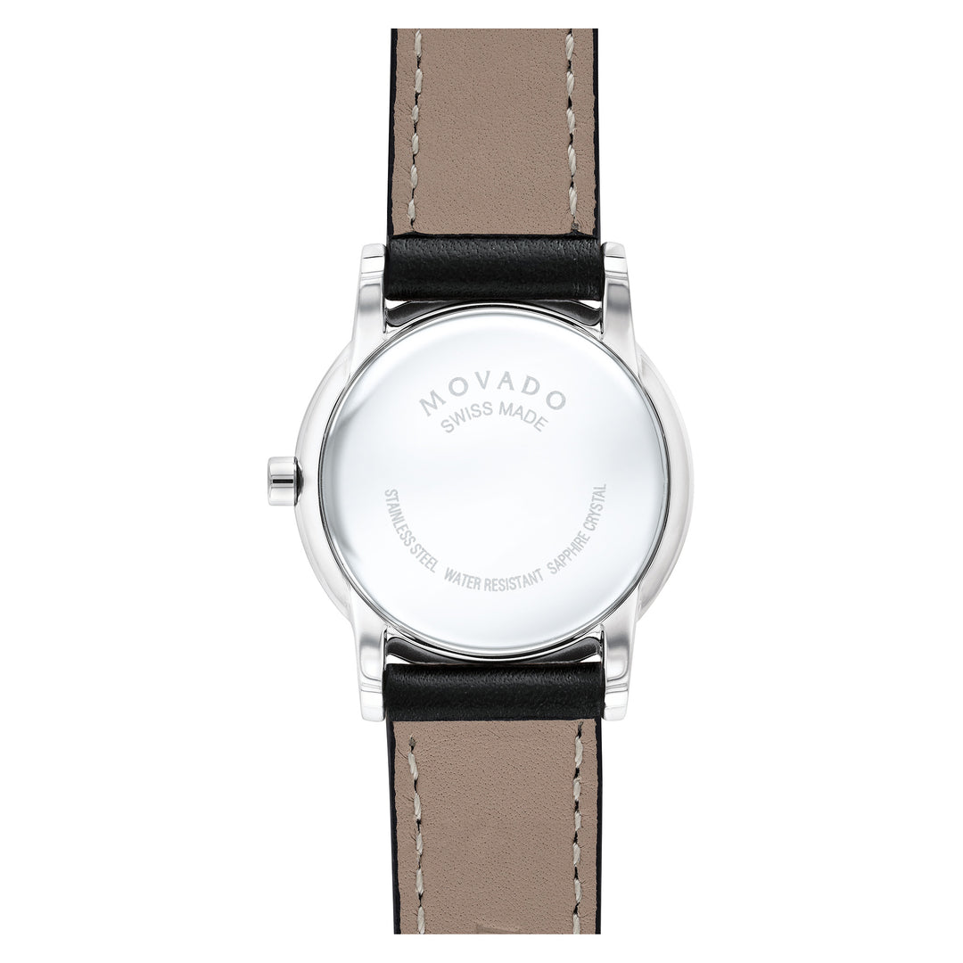 Movado Black Leather Women's Swiss Made Watch - 607274