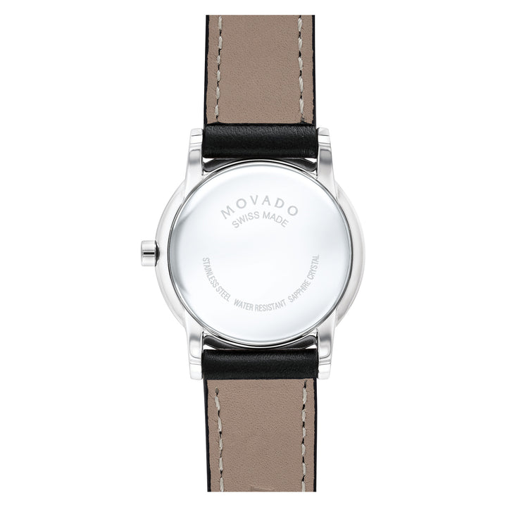 Movado Black Leather Women's Swiss Made Watch - 607274