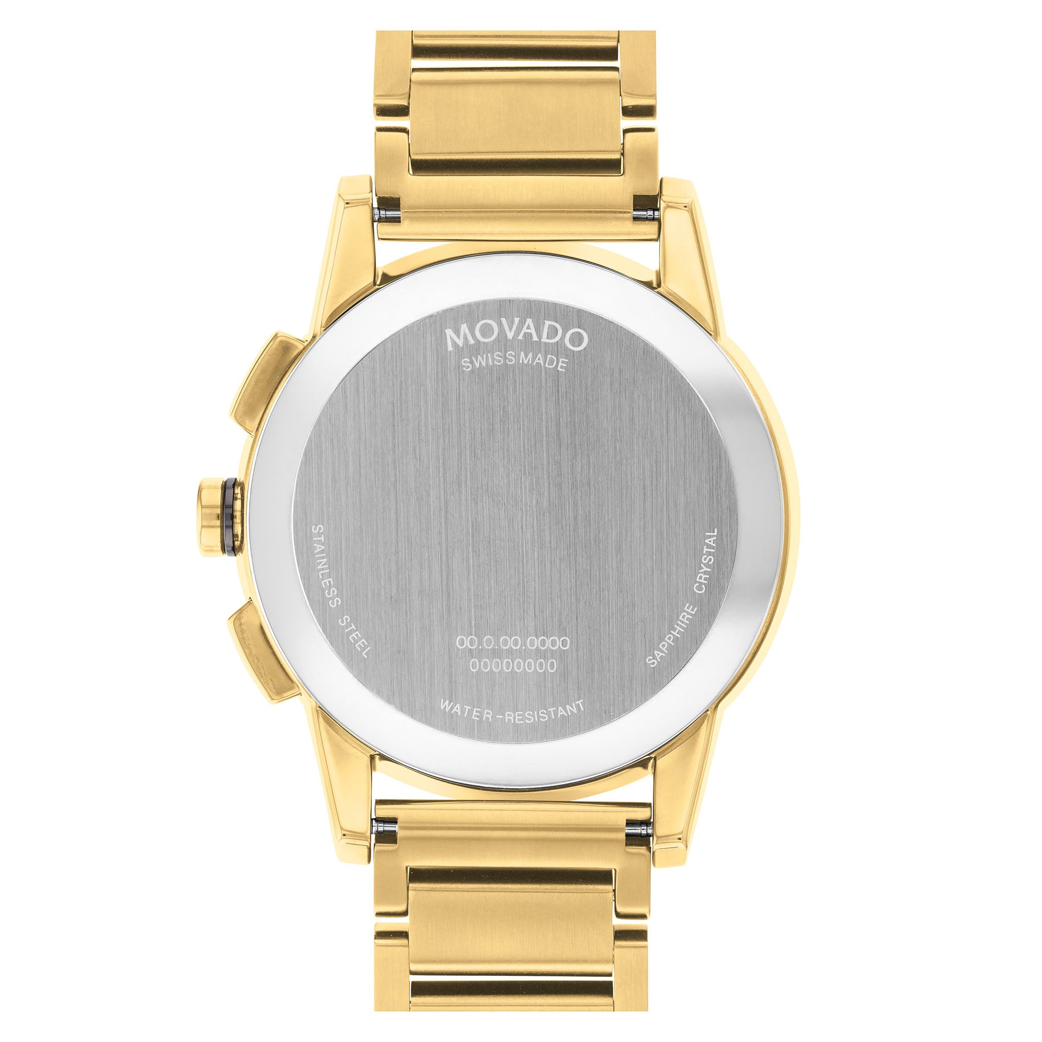 Movado Gold Steel Black Dial Chronograph Men's Swiss Made Watch - 607803
