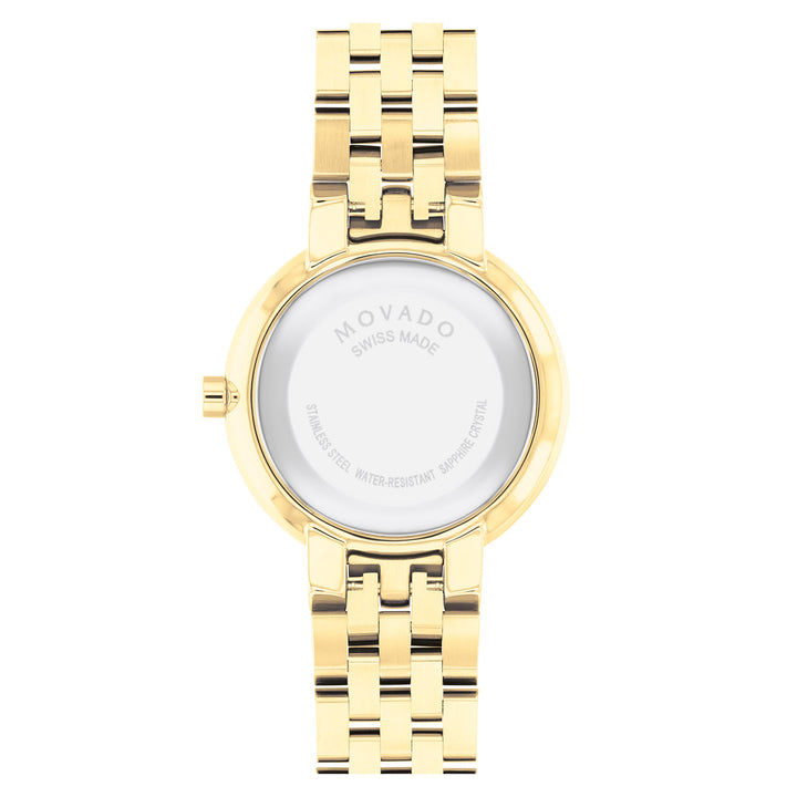 Movado Yellow Pvd Black Dial Women's Swiss Made Watch - 607847