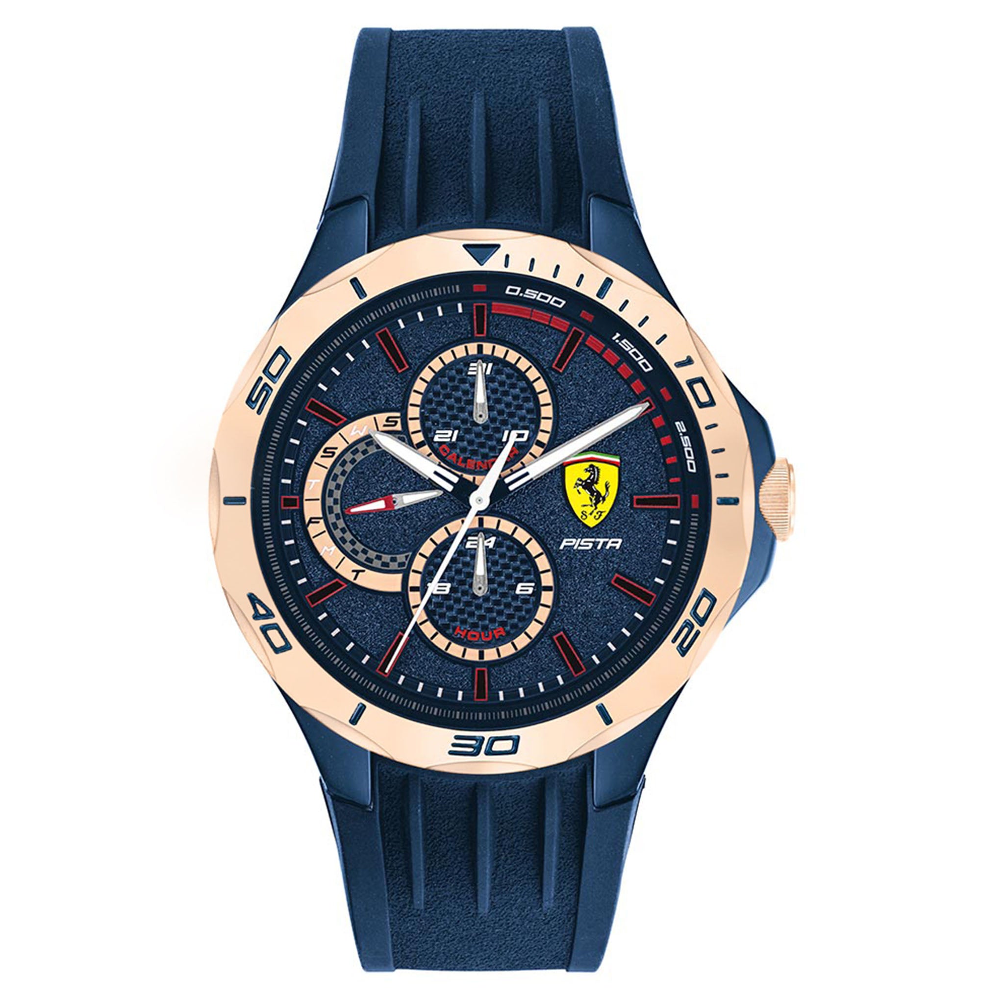 Scuderia Ferrari Pista Blue Silicone Men's Multi-function Watch - 830724