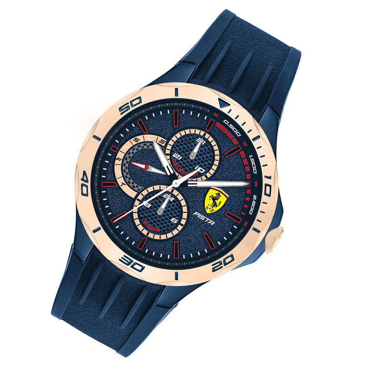 Scuderia Ferrari Pista Blue Silicone Men's Multi-function Watch - 830724