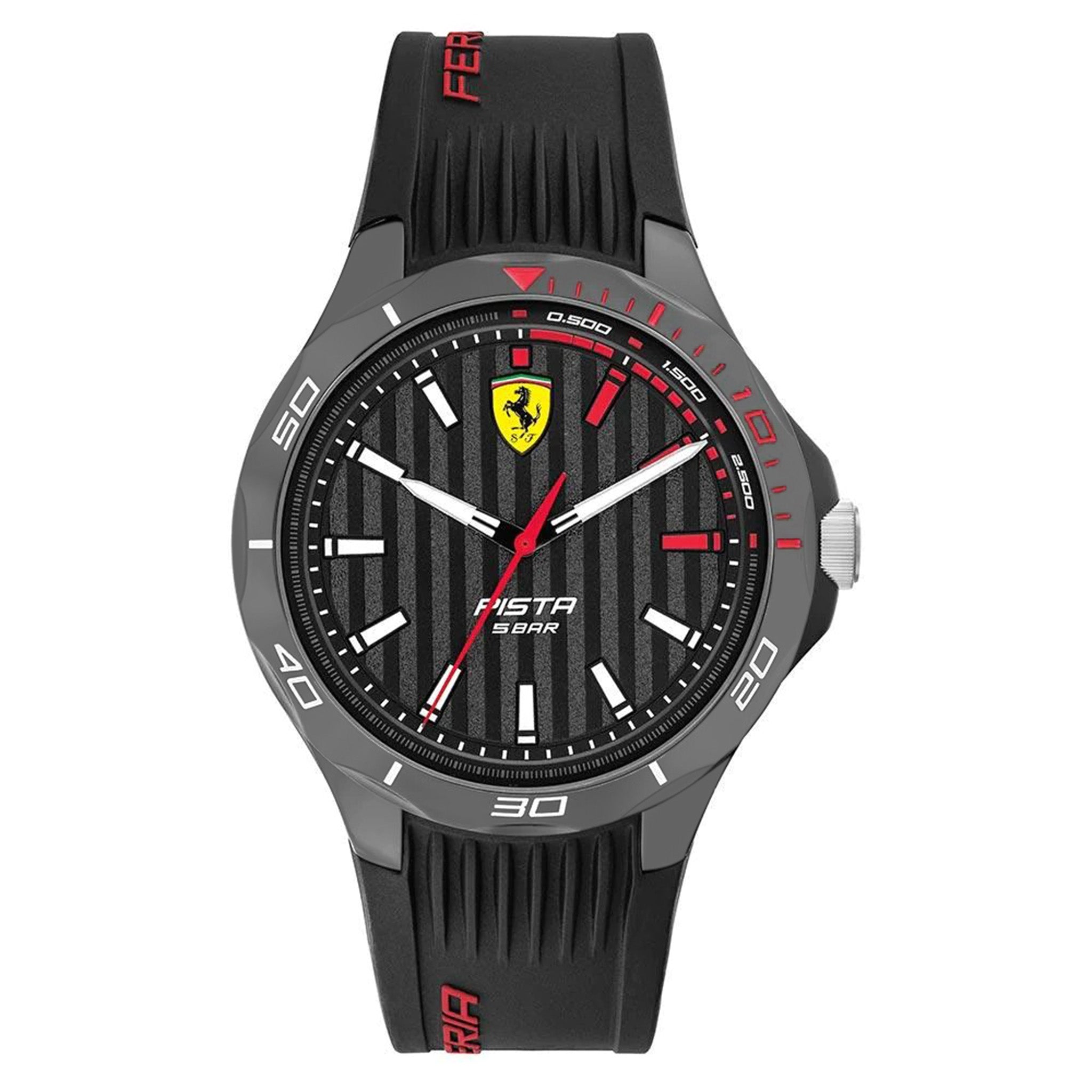 Scuderia Ferrari Pista Black Silicone Men's Watch - 830780
