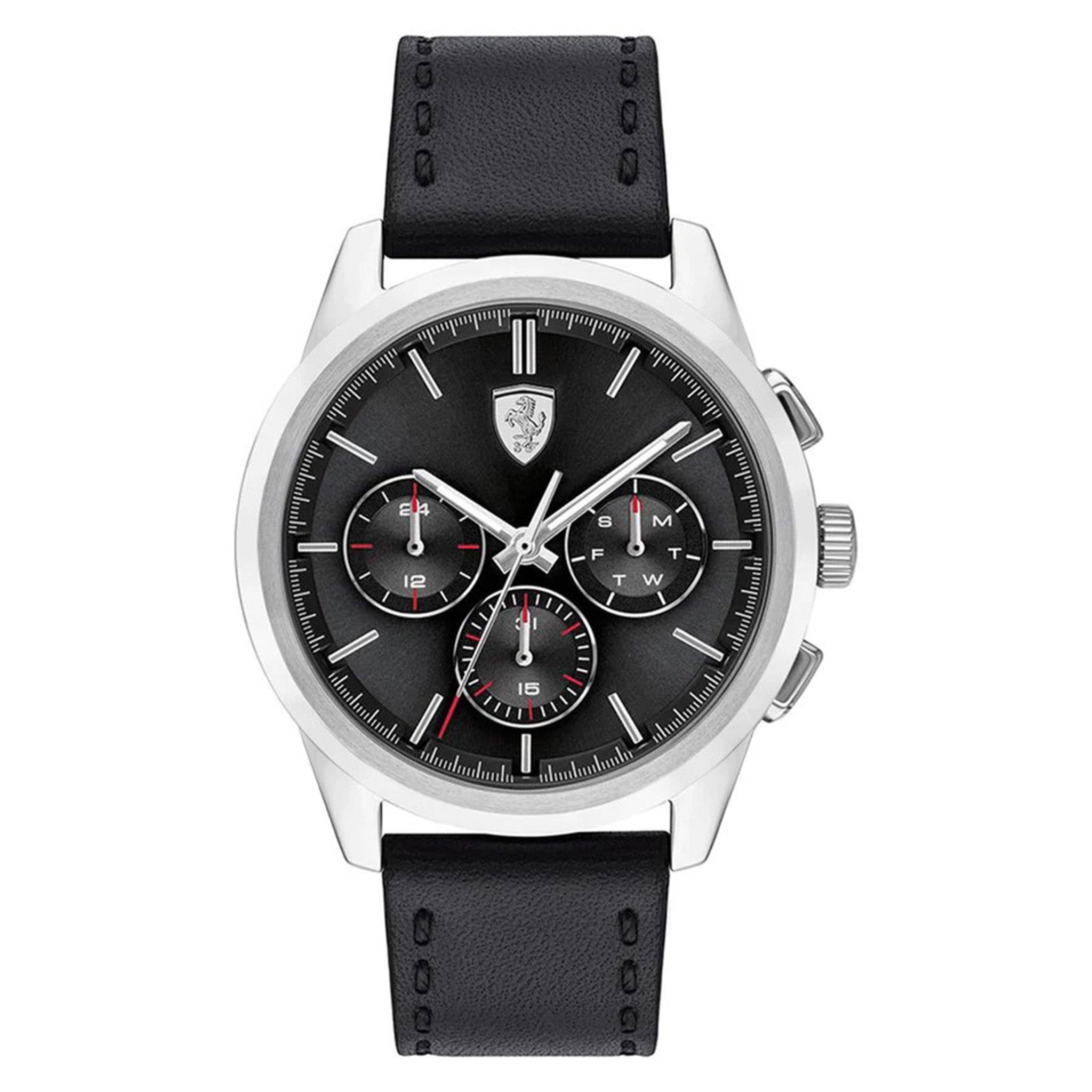Scuderia Ferrari Grand Tour Black Leather Men's Multi-function Watch - 830805