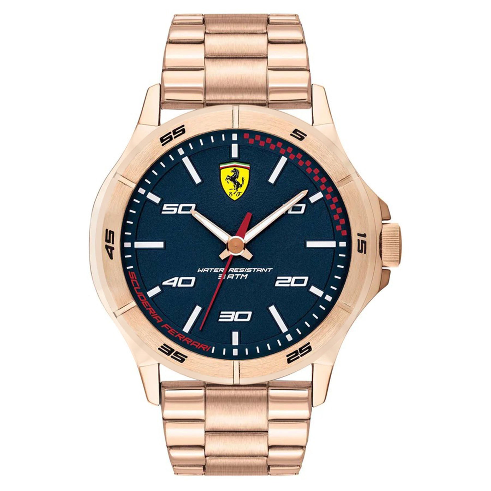 Scuderia Ferrari Rose Gold Steel Blue Dial Men's Watch - 830816