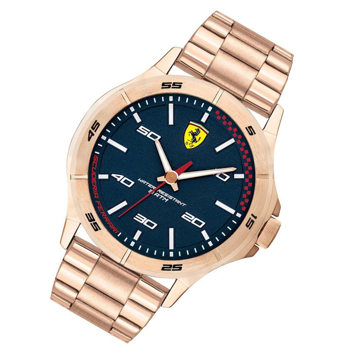 Scuderia Ferrari Rose Gold Steel Blue Dial Men's Watch - 830816