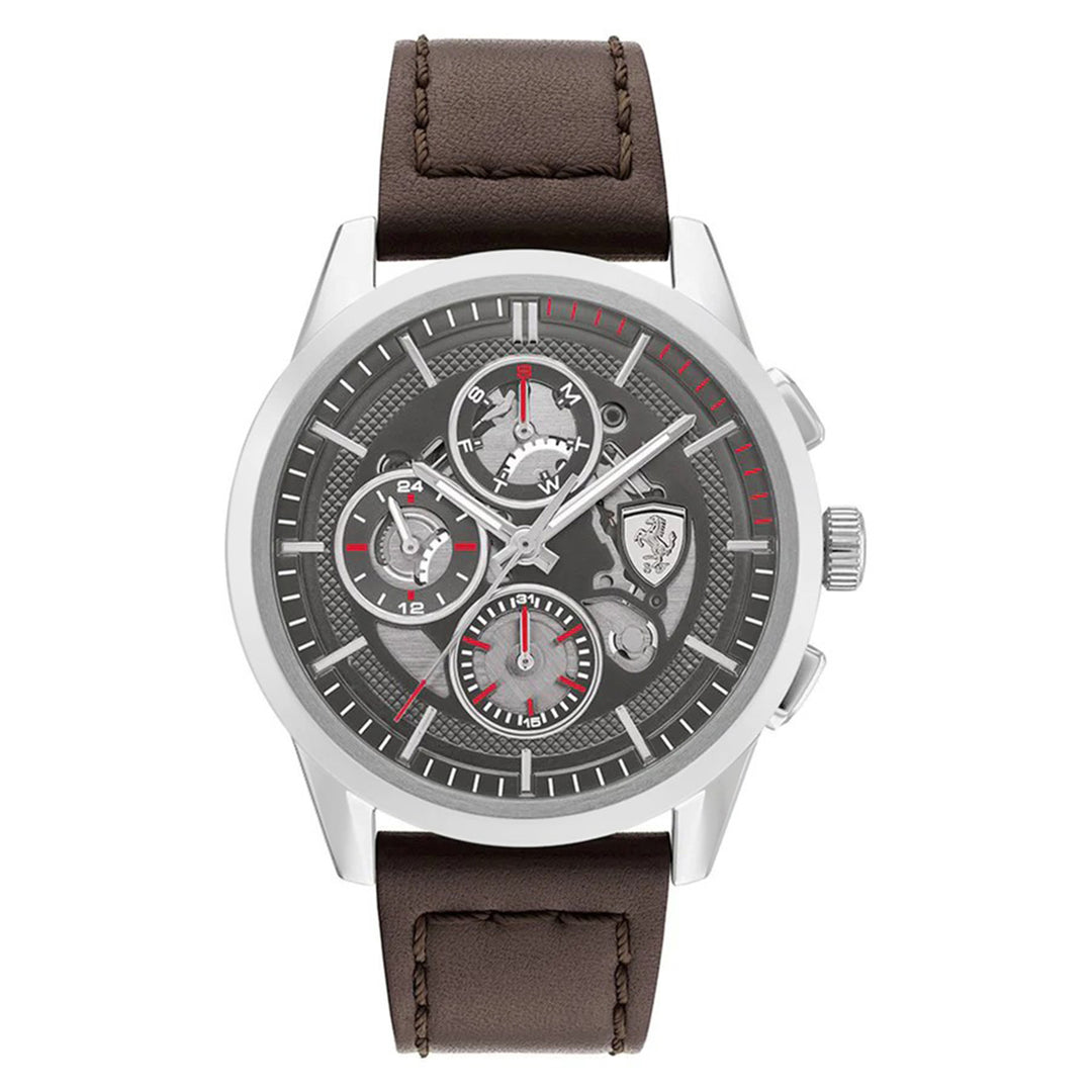 Scuderia Ferrari Grand Tour Brown Leather Men's Multi-function Watch - 830830