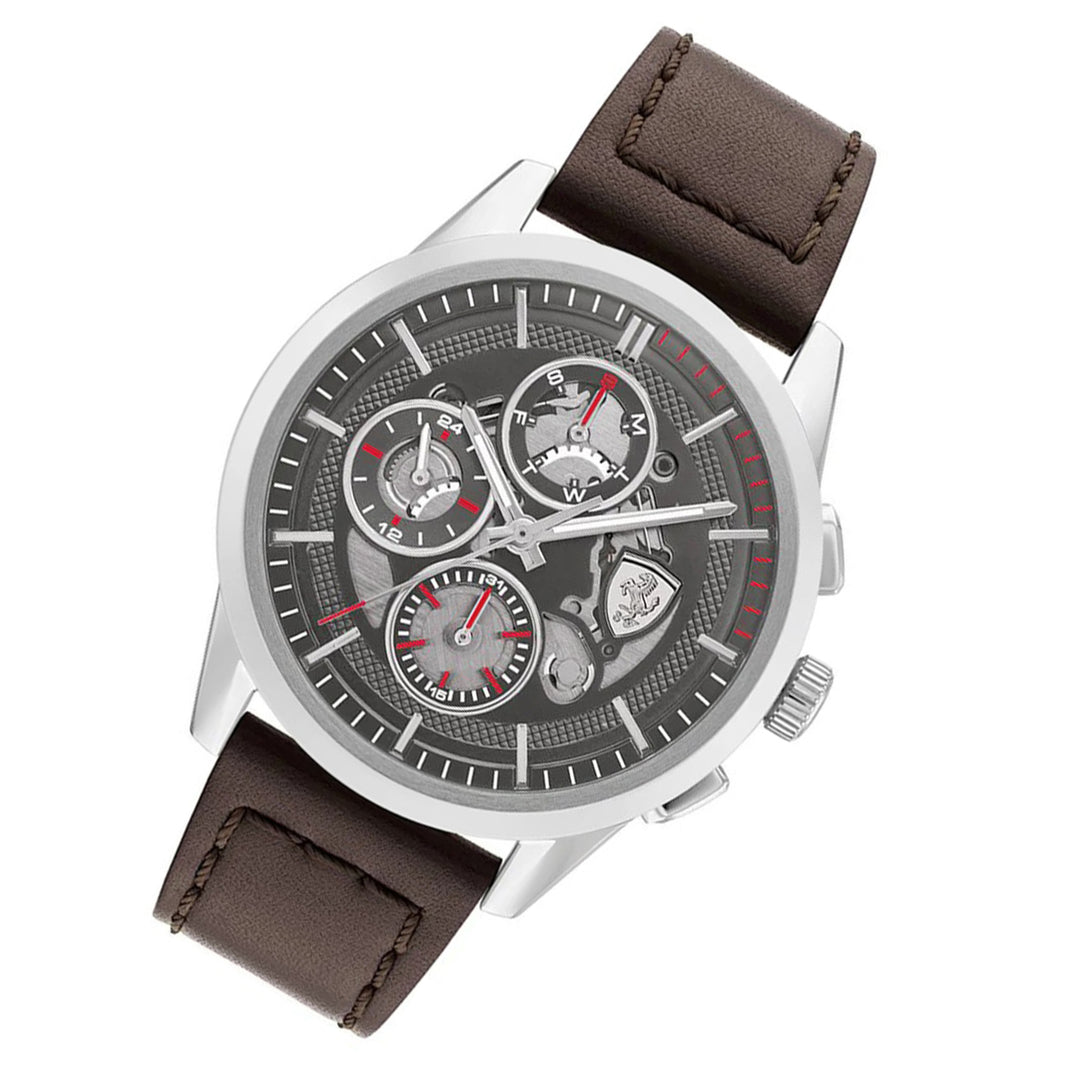 Scuderia Ferrari Grand Tour Brown Leather Men's Multi-function Watch - 830830