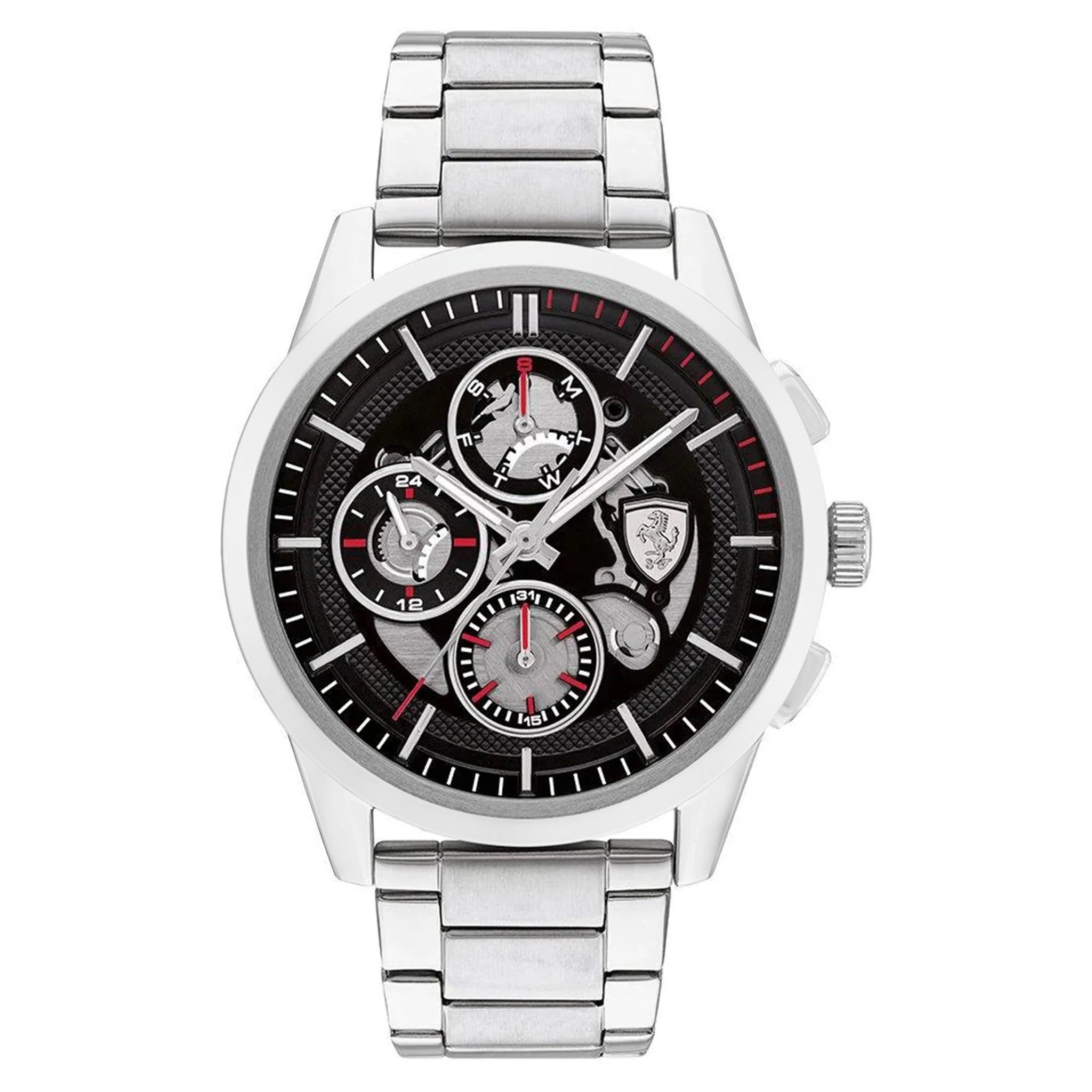 Scuderia Ferrari Grand Tour Stainless Steel Black Dial Men's Multi-function Watch - 830831
