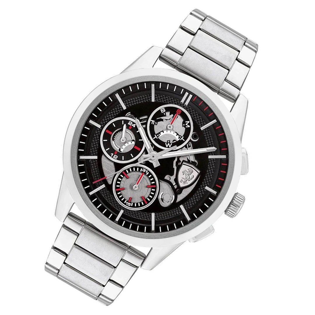 Scuderia Ferrari Grand Tour Stainless Steel Black Dial Men's Multi-function Watch - 830831