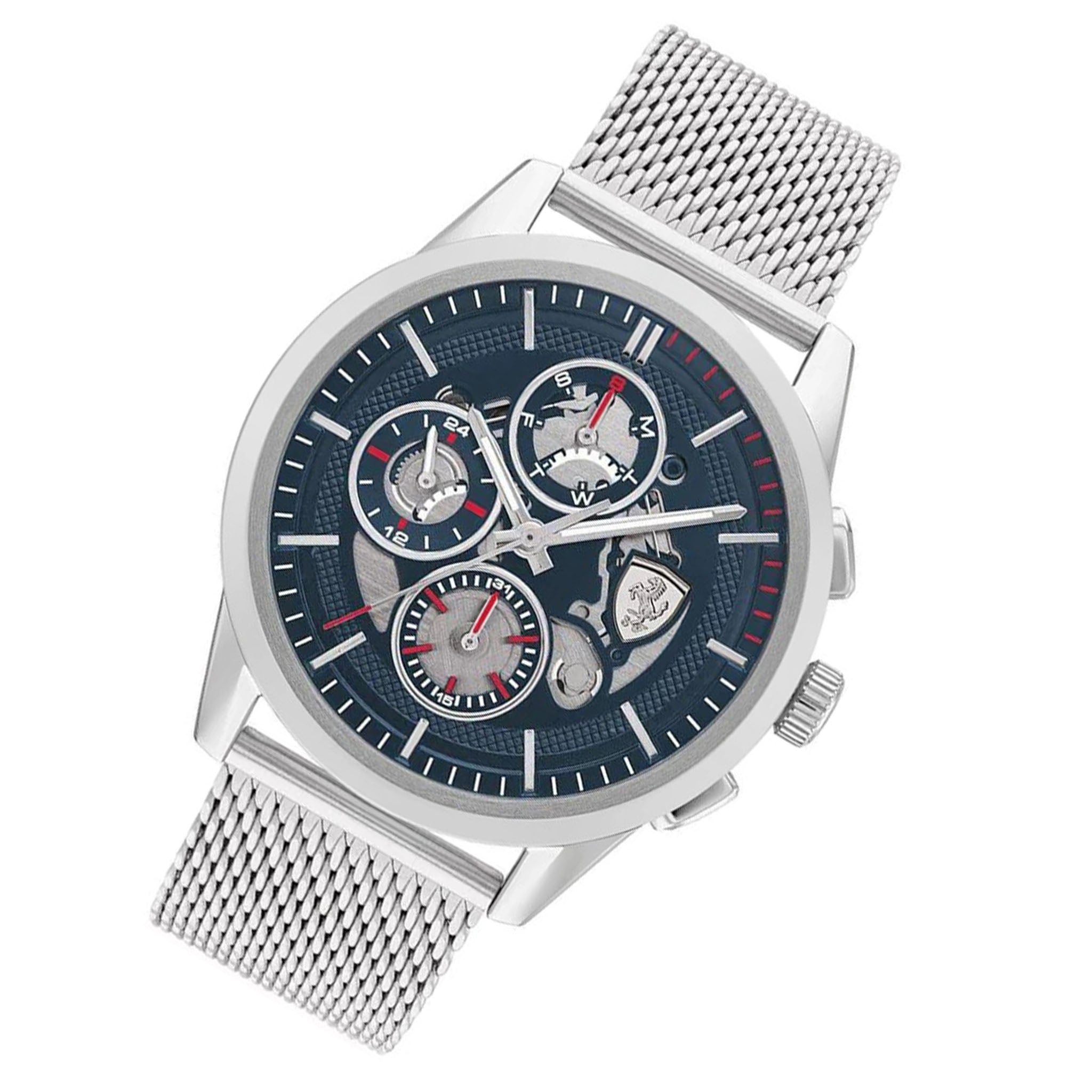 Scuderia Ferrari Grand Tour Silver Mesh Men's Multi-function Watch - 830832