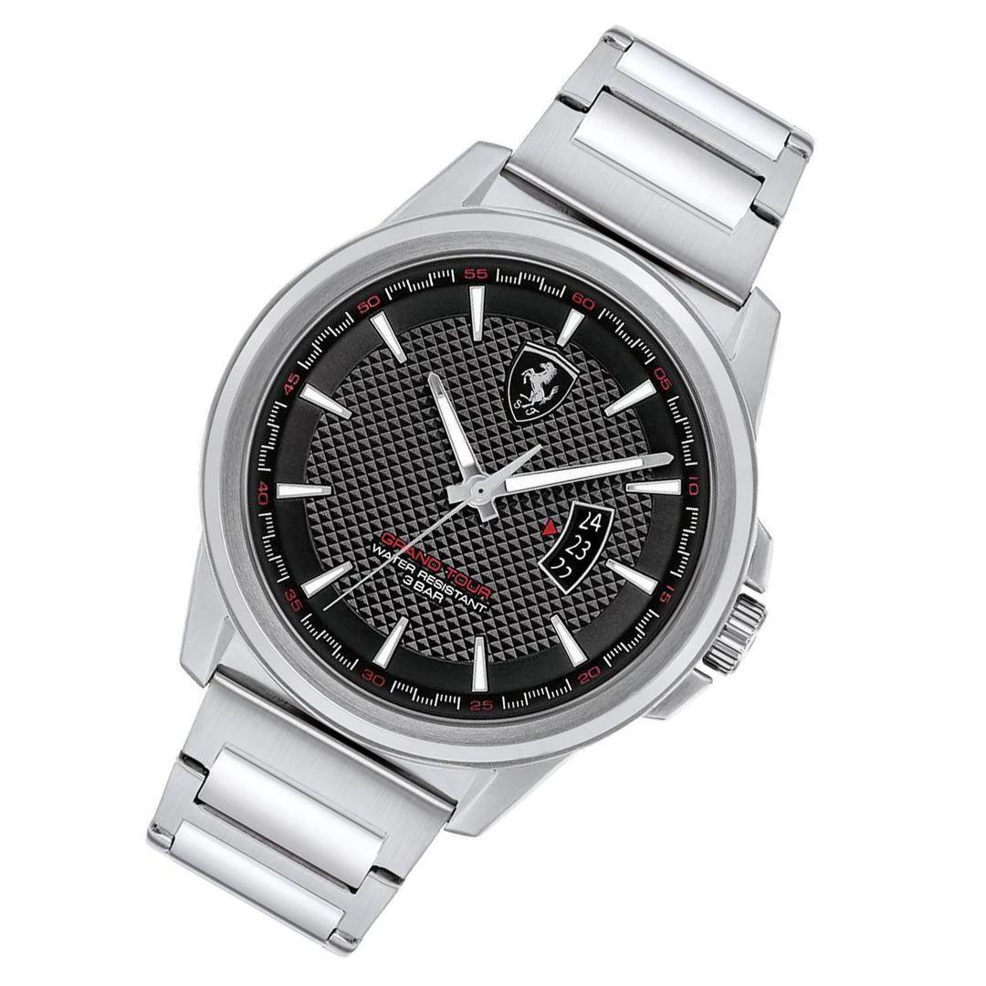 Scuderia Ferrari Grand Tour Stainless Steel Black Dial Men's Watch - 830834