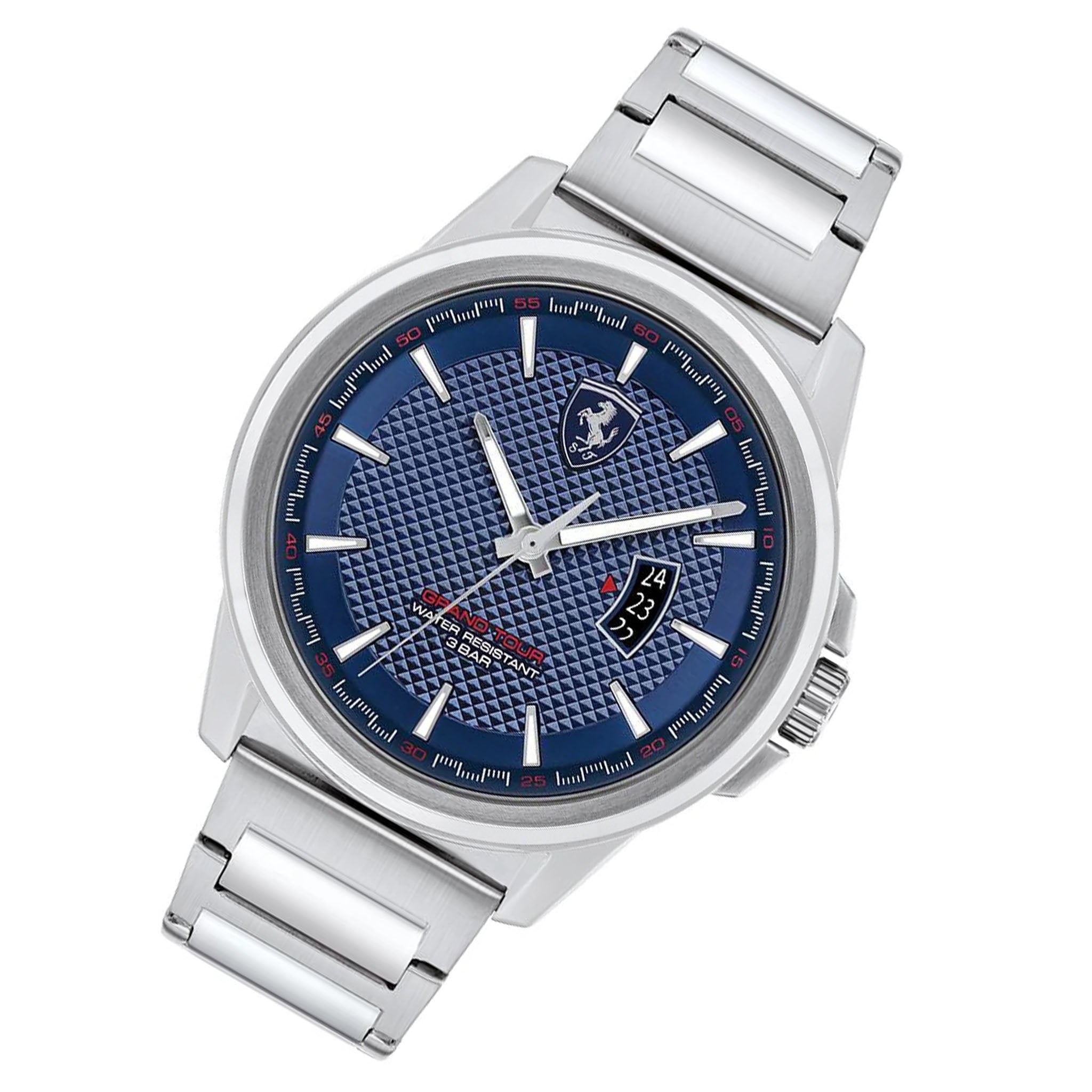 Scuderia Ferrari Grand Tour Stainless Steel Blue Dial Men's Watch - 830835