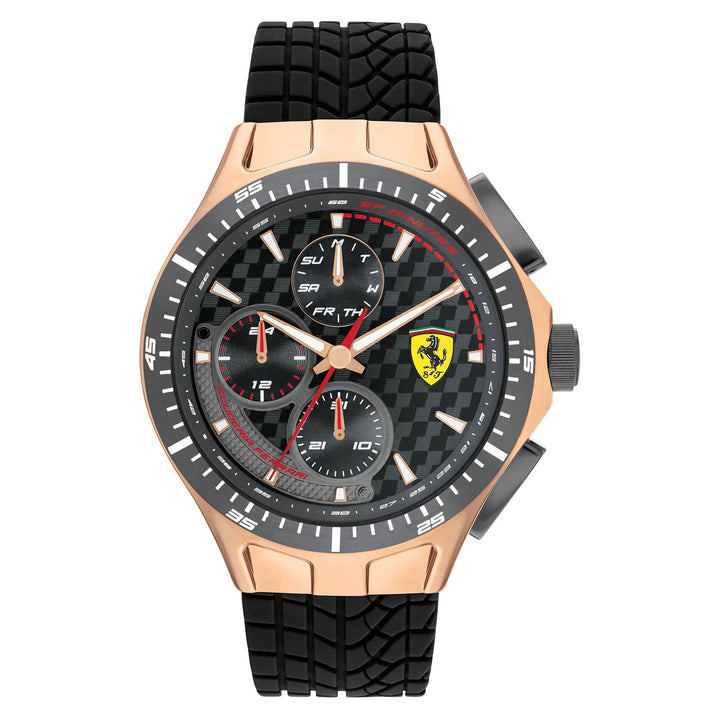 Scuderia Ferrari Race Day Black Silicone Band Men's Multi-function Watch - 830861