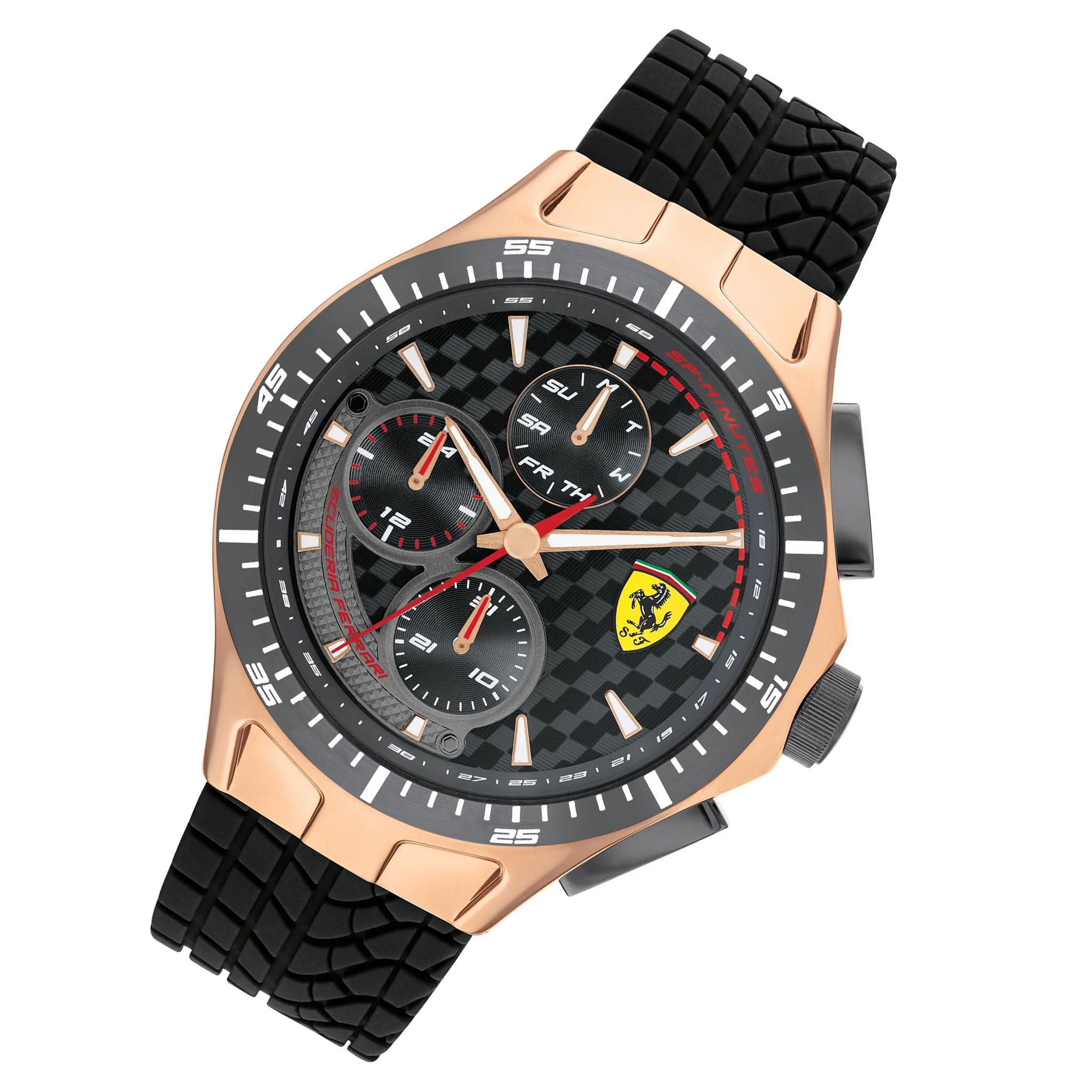 Scuderia Ferrari Race Day Black Silicone Band Men's Multi-function Watch - 830861