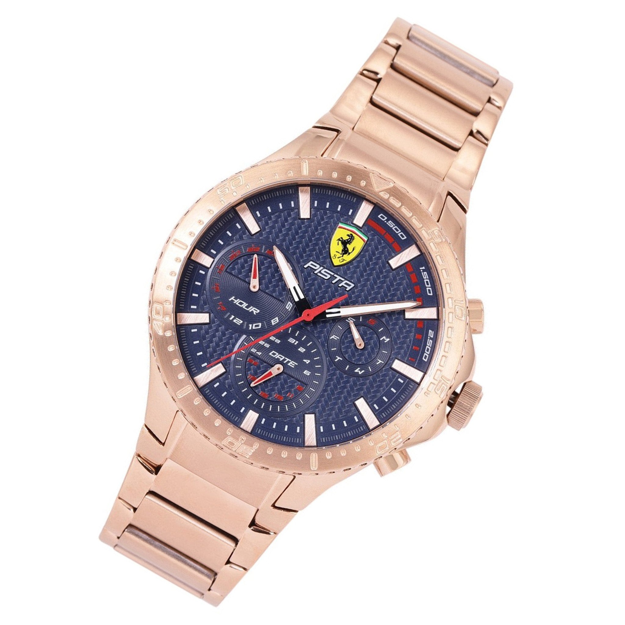 Scuderia Ferrari Pista Rose Gold Steel Blue Dial Men's Multi-function Watch - 830885