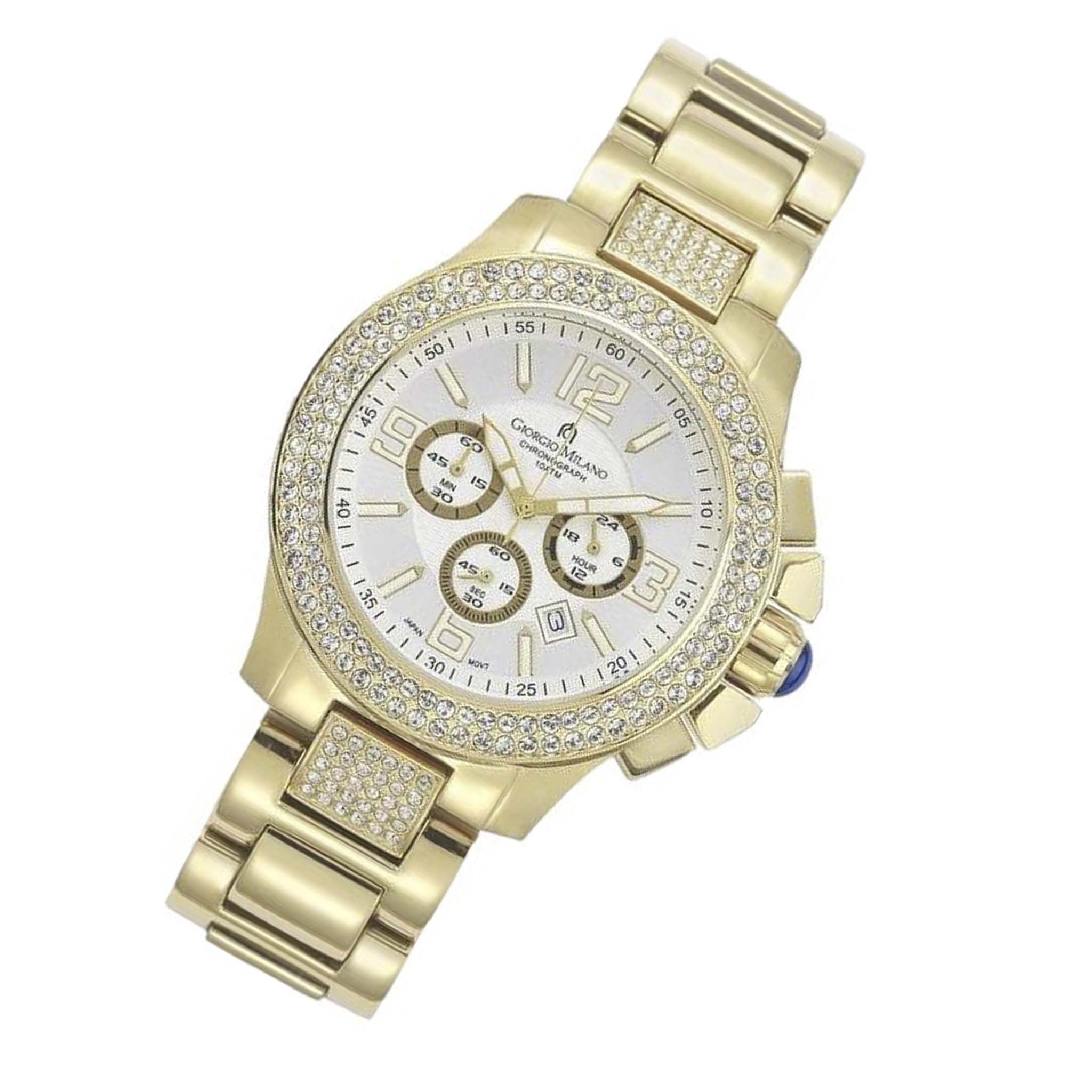 Giorgio Milano Gold Steel with Swarovski Crystals Chronograph Unisex Watch - 839SG02