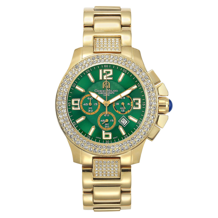 Giorgio Milano Gold Steel Green Dial Chronograph Unisex Watch - 839SG18