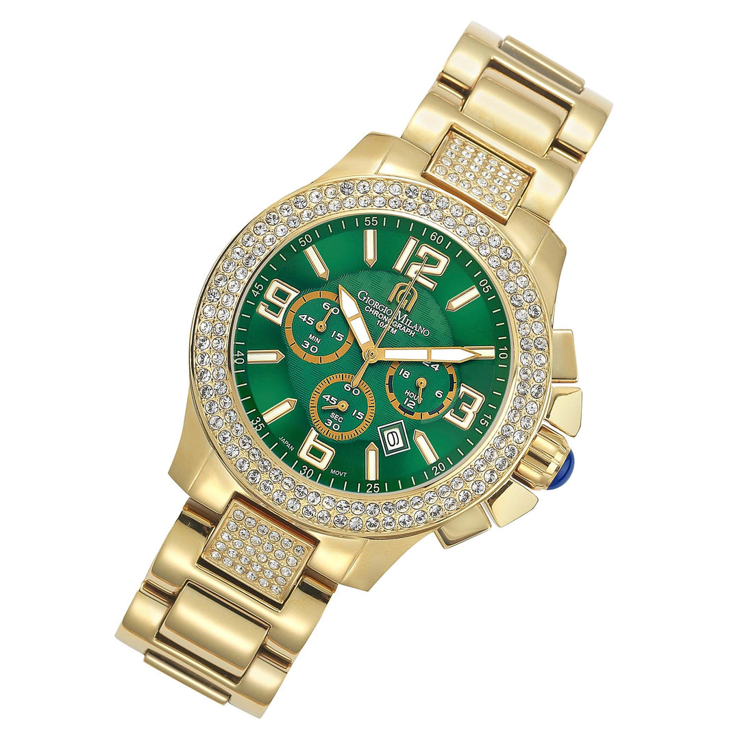 Giorgio Milano Gold Steel Green Dial Chronograph Unisex Watch - 839SG18