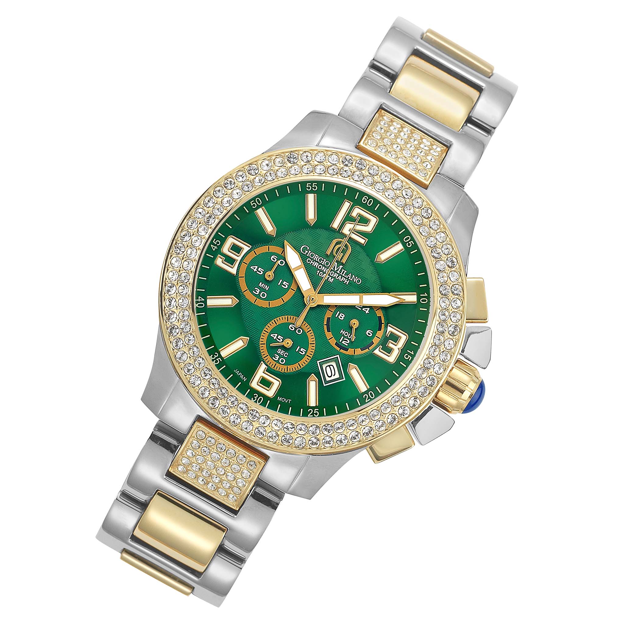 Giorgio Milano Two-Tone Steel Green Dial Chronograph Unisex Watch - 839STG18