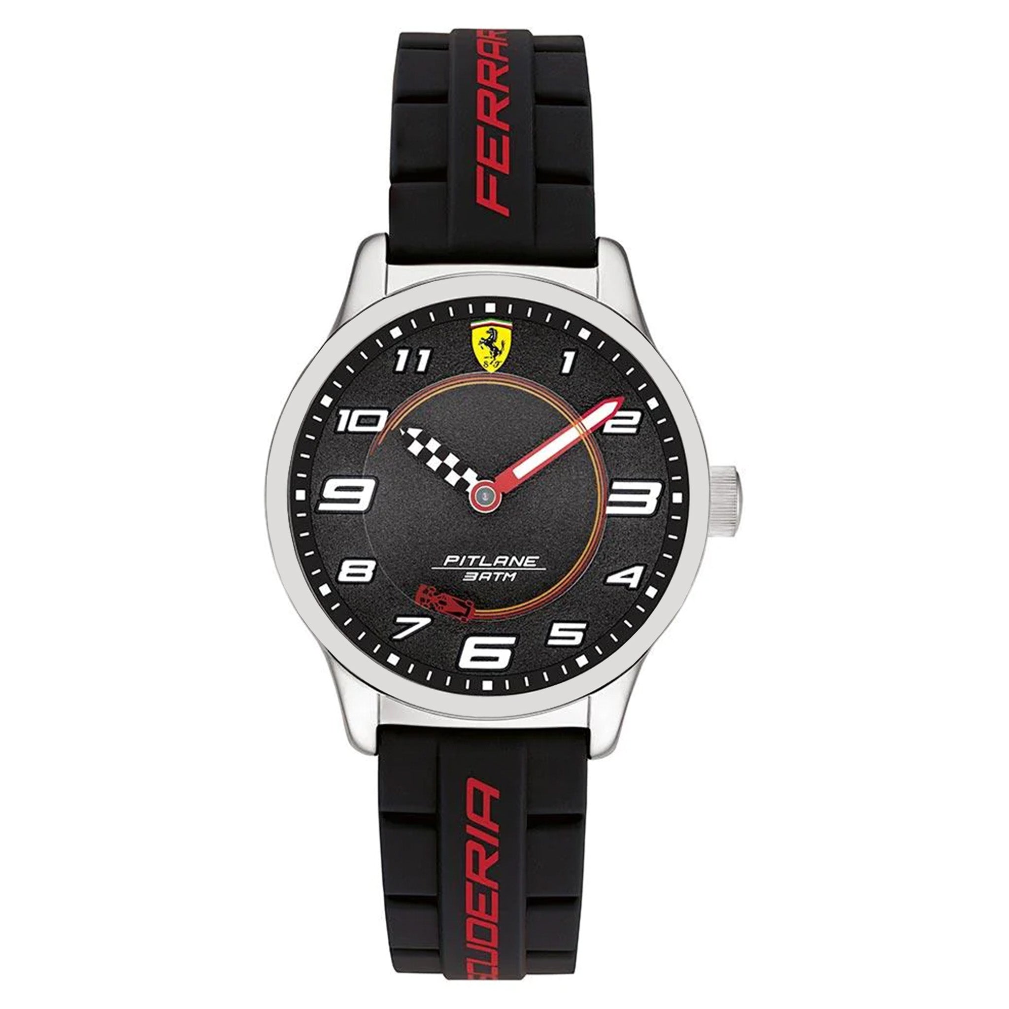Scuderia Ferrari Pitlane Black Silicone Kids Watch - 860012