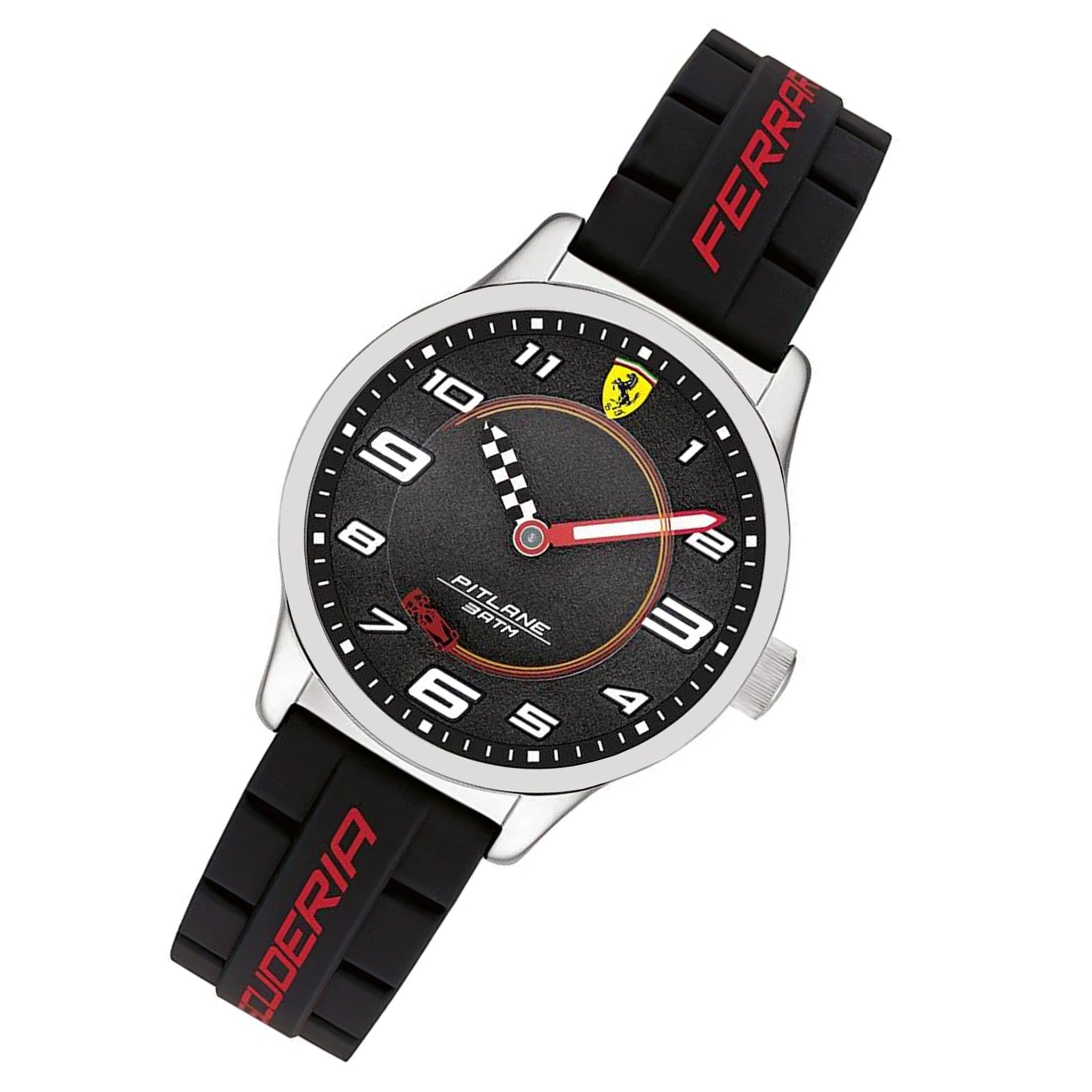 Scuderia Ferrari Pitlane Black Silicone Kids Watch - 860012