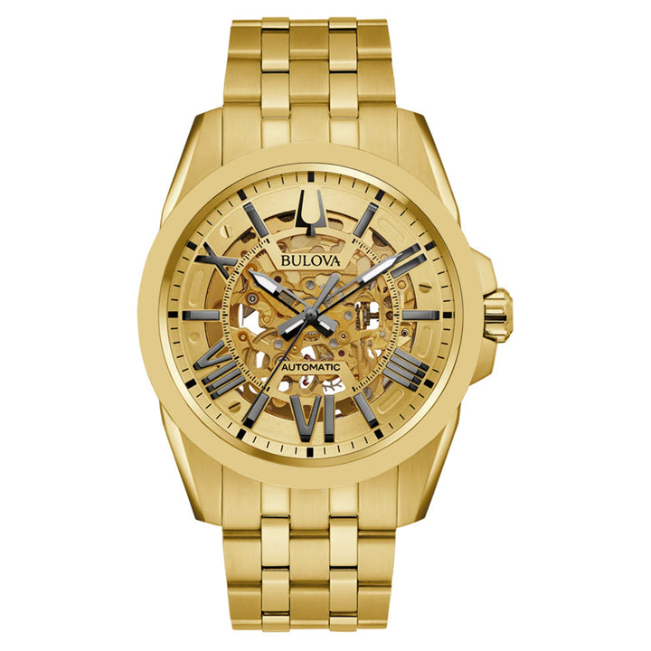 Bulova Gold Steel Men's Automatic Watch - 97A162